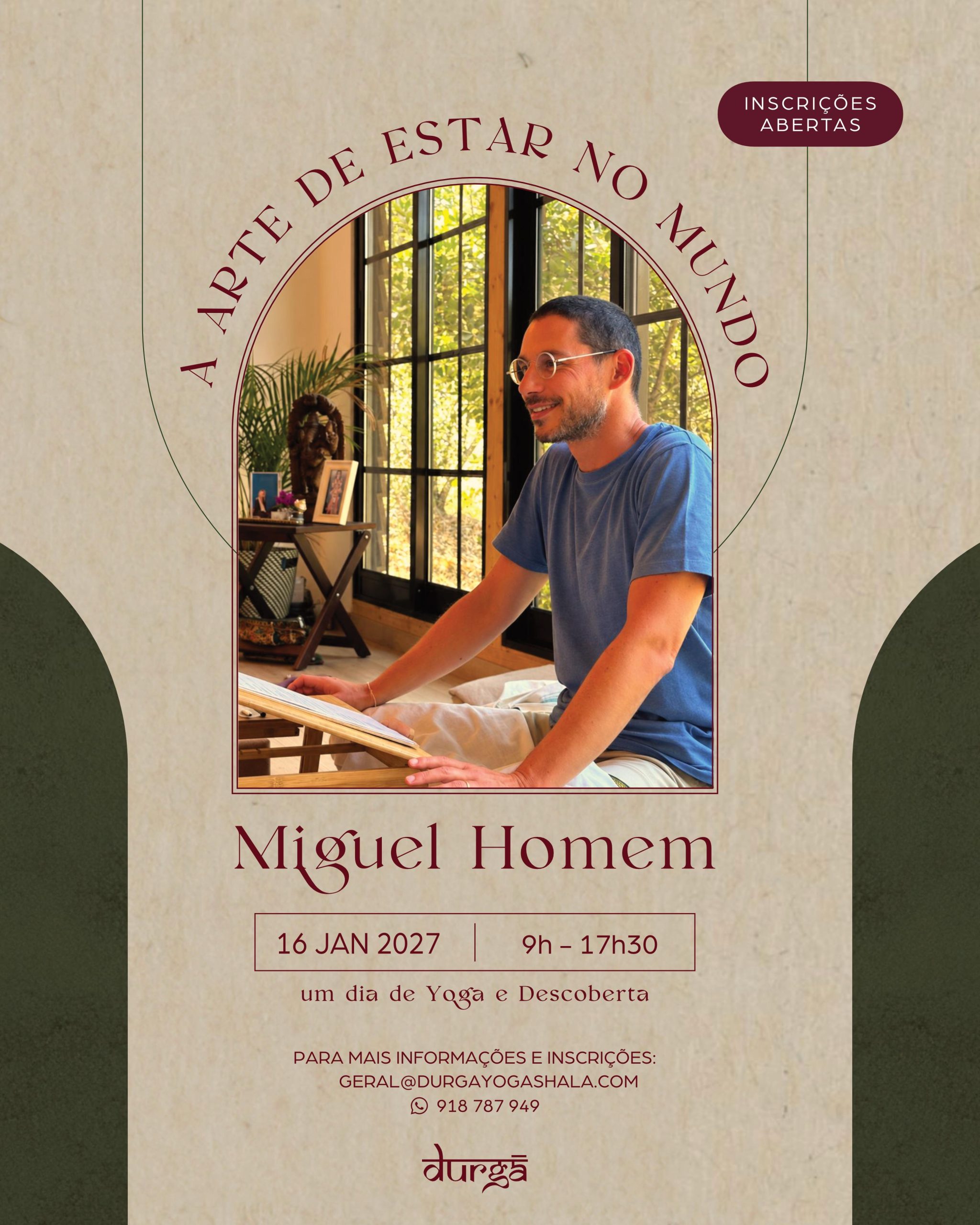Miguel Homen na Durga 16 de Janeiro de 2027 - inscrições abertas